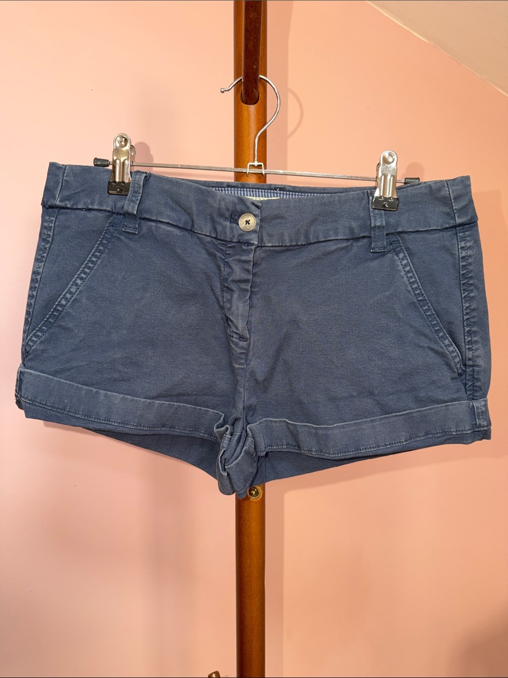 Southern Tide Navy High-Waist Cotton-Blend Shorts